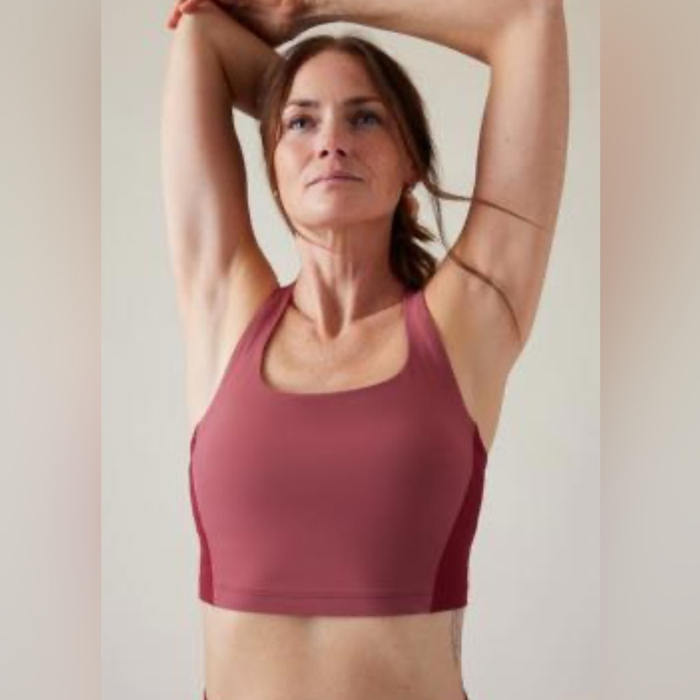 Athleta Dusty Rose Longline Sports Bra Size Small